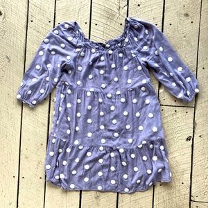 White Polka Dot Denim Dress